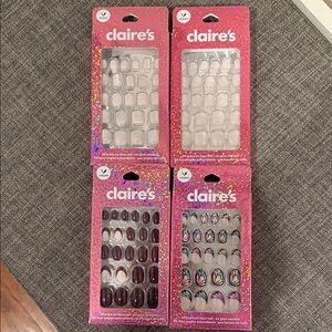 Claire's Multicolor and Burgundy Nail Set